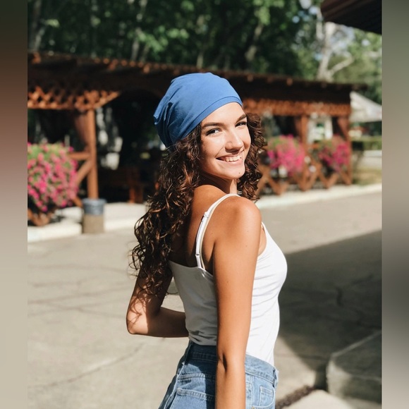 Slip-it-On Scarf No Tying Head Cover Made with Sustainable Bamboo Cotton - Picture 3 of 16